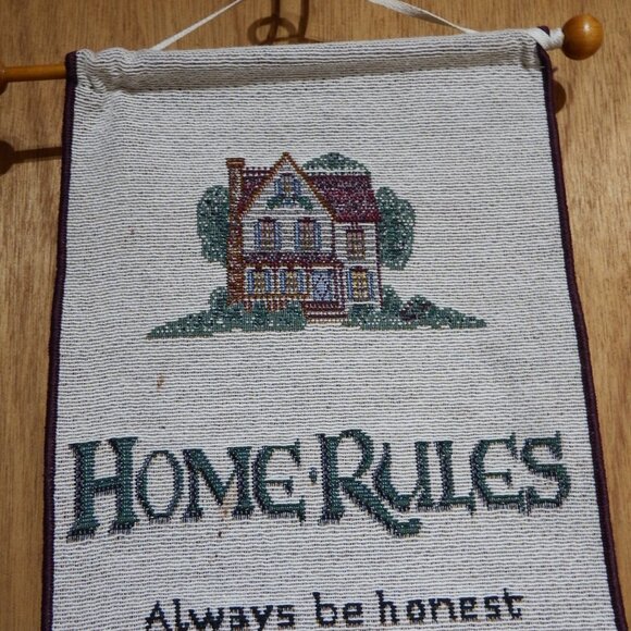 Tapestry Banner containing the HOME RULES - Picture 2 of 7